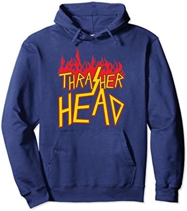 Unisex Thrasher Head Premium Hoodie Medium Navy
