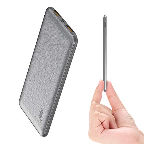 10000 mAh Portable Quick Charger Ultra-Slim Charge Power Bank, HAME P10 USB C 18W Fast Charging Lightweight Small Pocket External Battery Pack Compatible iPhone Xs,X,8s,8,7, MacBook, Samsung, Pixel