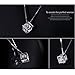 JIAEN S925 Sterling Sliver Plated Base Necklace Love Cube Zircon Pendant Necklace Short Paragraph Clavicle Chain,Necklace Charm,Necklace with CZ Pendant for Women