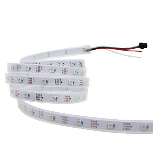 WS2812B Digital RGB LED Strip 150 Pixels Individually Addressable 5V, Aclorol WS2812B Programmable 5050SMD 30 LEDs/m LED Strip Dream Color IP67 Waterproof Work w/Arduino & Raspberry Pi Controller