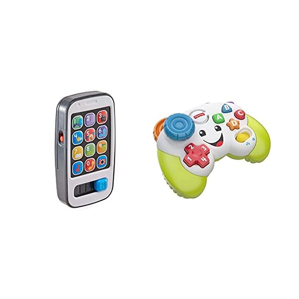 Fisher-Price-900-BHC01-Smart-Phone-Laugh-and-Learn-Electronic-Speaking-Kids-Role-Play-Toy-Phone-Suitable-for-6-Months-Plus-FWG12-Game-and-Learn-Controller-Teaching-First-Words-Letters-6-Months Fisher-Price Plastic Laugh n Learn Smart Phone for 8+ years BHC01 & Plastic Game n Learn Controller for 6+ months FWG12