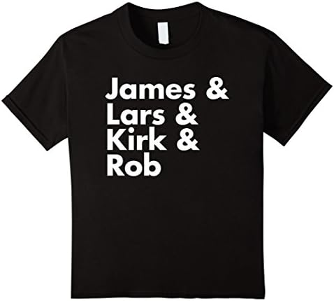 unisex-child James Lars Kirk Rob Heavy Metal Music Band T-Shirt 12 Black