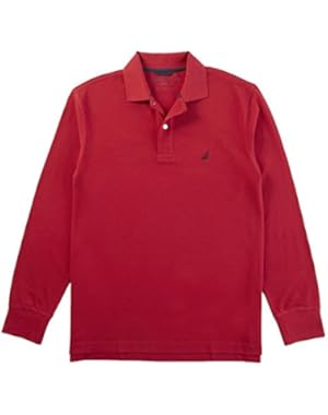 Men Classic Fit Solid Pique Long Sleeve Polo Shirt