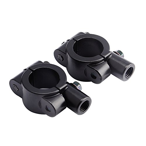Yosoo Universal Motorcycle Rear View Mirror Mount 10mm Fit on 7/8" /22mm Handlebar,Aluminum Black