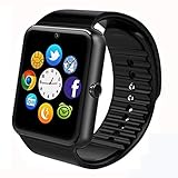 Smart Watch Phone, Smartwatch with Pedometer TF SIM Card Slot Camera Call Text SMS Notification Compatible with Android Samsung Huawei LG Sony and IOS IPhone (Partial Function) for Men Women Teens