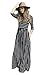 Colin Twain Women Print Long Sleeve O-Neck Pocket Stripe Maxi Dress