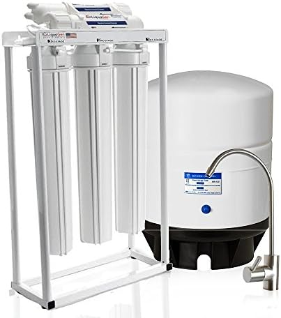 LiquaGen - Light Commercial Reverse Osmosis Water Filter System w/ Antioxidant (ph Alkaline/KDF/ORP Negative) Mineral Restoration Filter &amp; 14 Gallon Storage Tank (200 GPD)