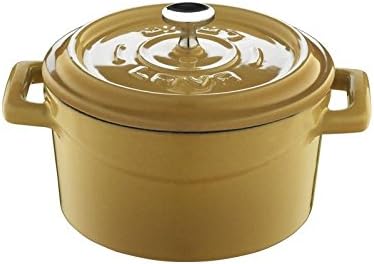 Lava Cookware Lv Y 10 K2 Mini Cast Iron Round Casserole 10 Cm Diameter Yellow 15 X 11 X 7 Cm Amazon Co Uk Home Kitchen