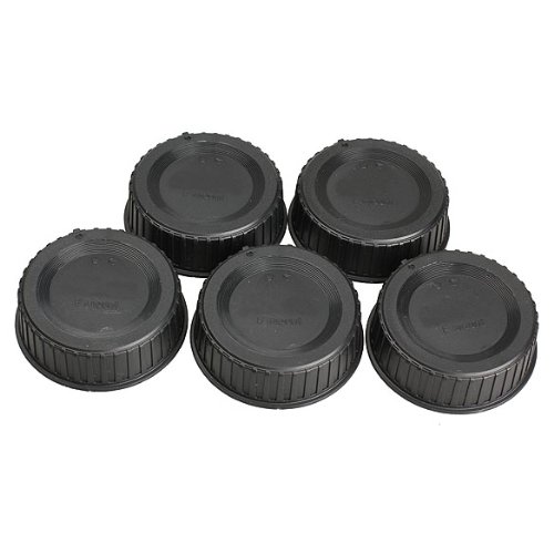 Vktech 5-Pack Rear Lens Caps for Nikon AF AF-S DSLR SLR Cameras - LF-4 Black High-Impact Plastic Covers
