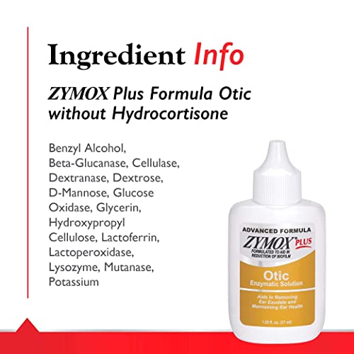 Zymox Advanced Formula Otic Plus Enzymatic Ear Solution for Dogs and
