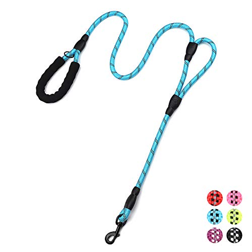 Strong Rope Dog lead 6ft Long with Two Padded Handles,Heavy Duty,Reflective Double Handle Training Dog Lead for Large Dogs or Medium Dogs,Dual Handles Leash(Blue) โ image 1