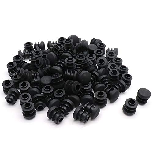 BTMB Black Furniture Glides End Cap Round Plastic Tubing Pipe Insert Plug,Pack of 100 (Dia 14mm/0.55'') - Thumbnail 3