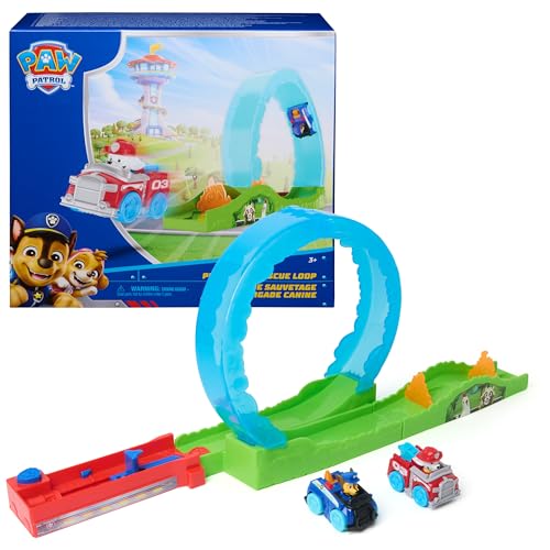 PAW Patrol Pup Squad Rescue Loop, Track Playset with Chase & Marshall Pup Squad Toy Cars & Vehicle Launcher, Kids Toys for Boys & Girls Ages 3 and Up