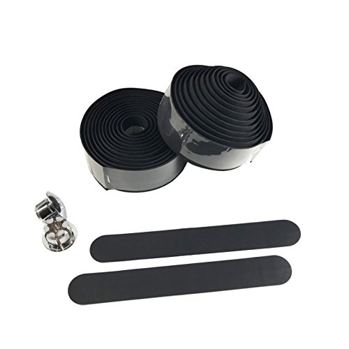 DEERU EV Bicycle Bar Tape Handlebar Tape Bar Wraps - 2 Rolls per Set (Black)