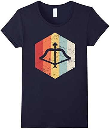 Womens Retro Astrological Sign - Sagittarius T-Shirt Small Navy