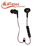 iFox - iFE1 Bluetooth Sports Earphones with Built-in Mic and Volume Control - Wireless Pairing to All Bluetooth Devices - Sweatproof Comfort Fit Design