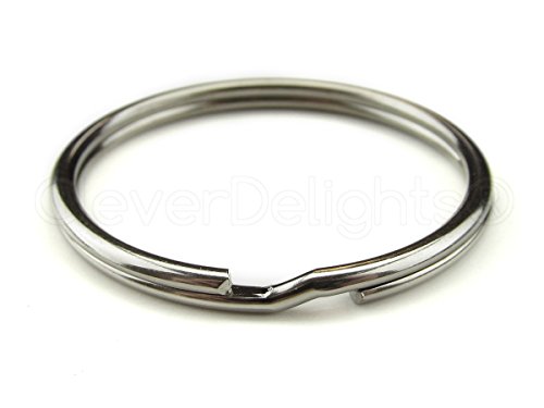 100 pack - cleverdelights 1 3/8" large key rings - 35mm spli…