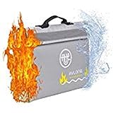 Fireproof and Waterproof Money and Important Documents Bag - Fire Protective Storage for Valuables with Double Closure and Reflective Band