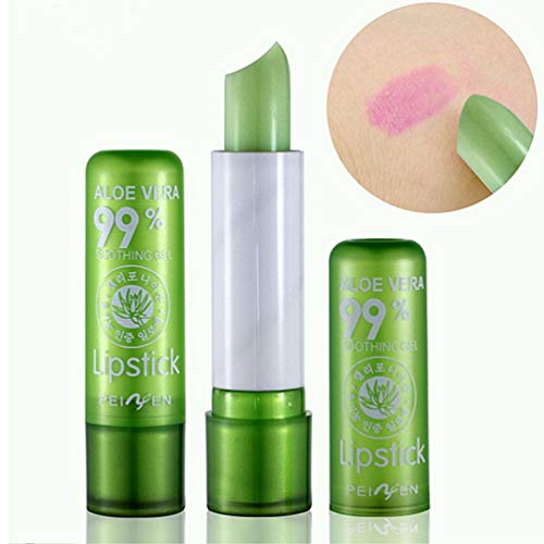 2 Pack Aloe Vera Lipstick, Firstfly Long Lasting Nutritious Lip Balm Lips Moisturizer Magic Temperature Color Change Lip Gloss (Green) - Thumbnail 4