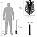 iunio Portable Folding Shovel 28 inch Length with Carrying Pouch Multitool Spade for Camping Hiking Backpacking Entrenching Car Emergency (Black)