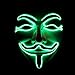 Emazing Lights Guy Fawkes for Vendetta Light Up Mask, Green