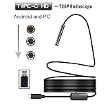 USB Endoscope, Hizek Type-C 3.0 Megapixel HD Borescope 5M USB Inspection Camera Waterproof with 8 Adjustable LED lights for Nexus 5X 6P/OnePlus2/Nokia N1/HuaweiP11