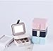 Travel Jewelry Box Double Layer Jewellery Organizer Small Size Storage Case with Mirror for Ring Ear Stud Necklace Birthday