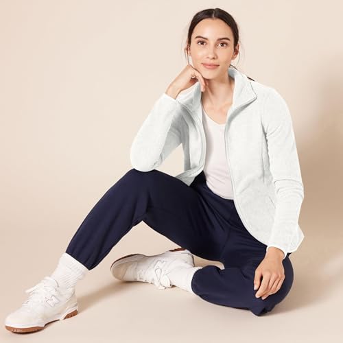 AMAZON ESSENTIALS WOMEN’S CLASSIC-FIT FULL-ZIP POLAR SOFT FLEECE JACKET (AVAILABLE IN PLUS SIZE), LIGHT GREY HEATHER, 5X