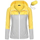 UUANG Women's Lightweight Packable Rain Jacket Hooded Waterproof Windbreaker