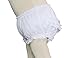 Baby Girls White Elastic Bloomer Diaper Cover with Embroidered Eyelet Edging