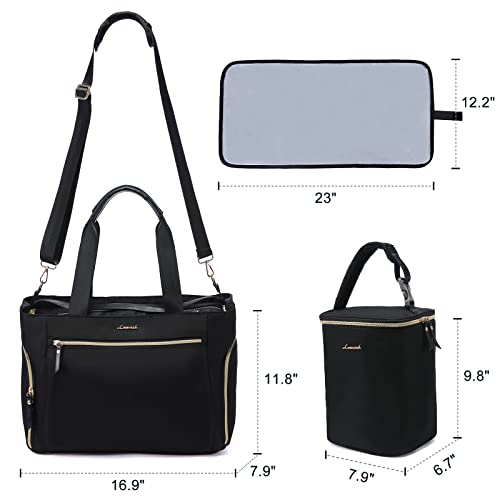 LOVEVOOK Breast Pump Bag Diaper Tote Bag with Insulated Baby Bottle Bag