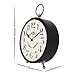 Konigswerk Vintage Loud Alarm Clock for Heavy Sleeper, Battery Operated Analog Alarm Clock Decorating Living Room Table Tabletop Desk Shelf (AC122G) (Black)