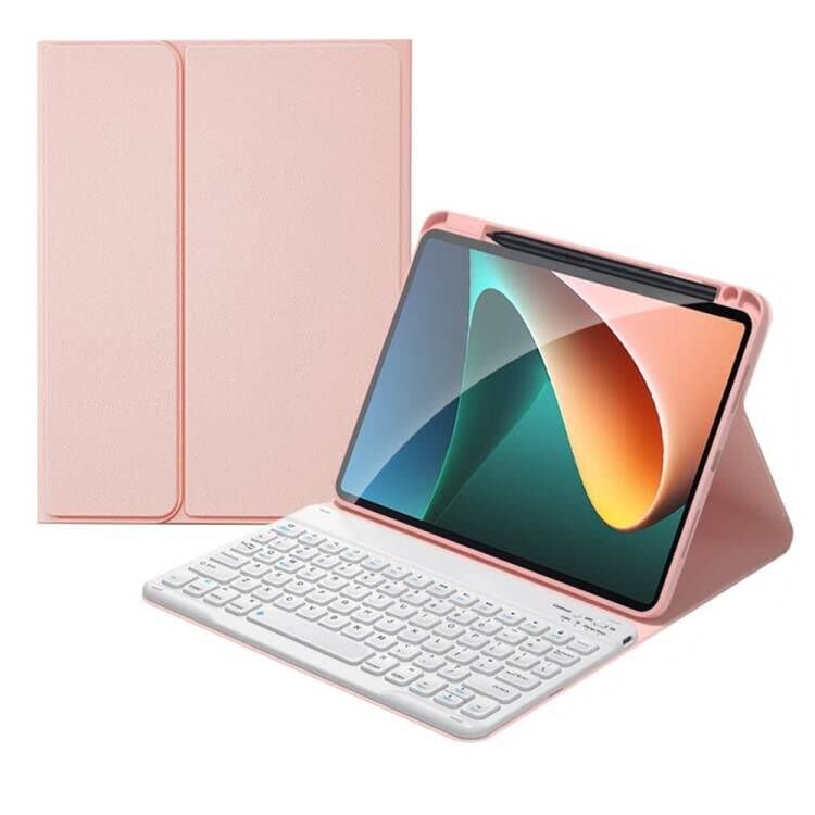 kaitesi Keyboard Case for iPad A16 11th Gen 2025 11 inch/iPad 10th Generation 2022 10.9 inch Concave Keys - Detachable Bluetooth Color Keyboard Leather Folio Smart Cover (Pink+White) — image 1