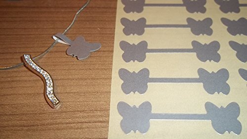 600 Silver Butterfly Shaped Jewellery Price Labels/Price Stickers/Dumbell Shaped Labels