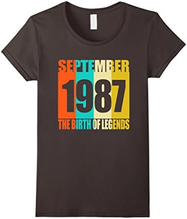 Womens September 1987 30th Birthday Gifts The Birth Of Legends Tee Medium Asphalt