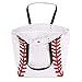 YIQIGO Baseball Handbag for Woman Shopping Handbag Travel Handbag Canvas Casual Shoulder Handbag(Off White)