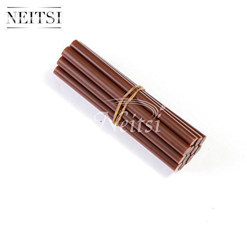 Neitsi Set of 12 Professional Hair Extensions Keratin Gun Bond Glue Sticks (Brown)