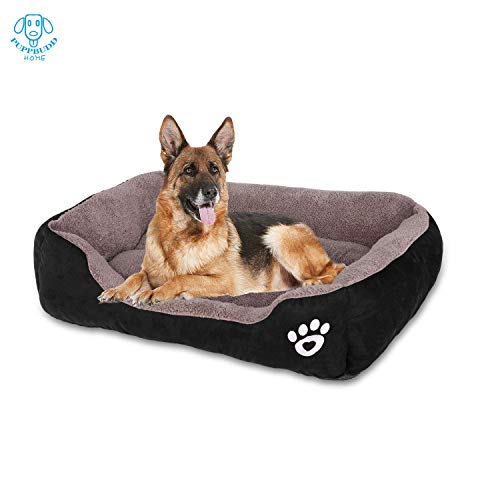PUPPBUDD Dog Bed with Machine Washable Comfortable and Safety for Medium and Large Dogs Or Multiple Small Pets at The Same time Brand Name (XXL, Black)