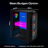 GAMDIAS AURA GC1 Gaming Mid Tower ATX PC Case 4 ARGB Fans Tempered Glass view 6