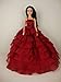 Deep Red Gown with Layers of Ruffle Details Made to Fit Barbie Doll