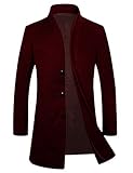APTRO Men's Wool French Front Slim Fit Long Business Coat 1681 DZDY Wine Red S (R)