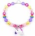 Artvine Unicorn Necklace Alloy Unicorn Pendant Chunky Bubblegum Necklace&Bracelet Set CB846