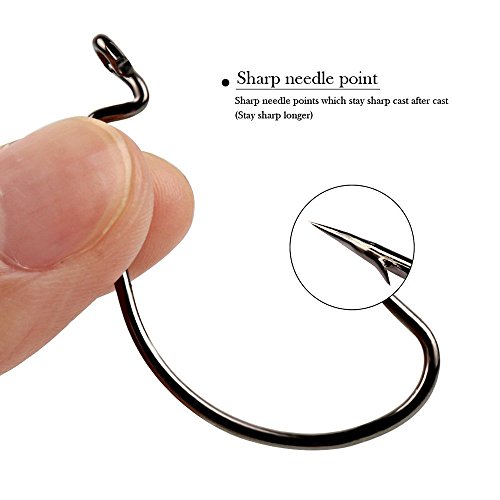 VIPMOON Fishing Hooks High Carbon Steel Worm Senko Bait Jig Fish Hooks with Plastic Box