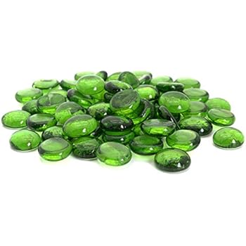 Royal Imports Green Flat Marbles, Pebbles, Glass Gems for Vase Fillers, Party Table Scatter, Wedding, Decoration, Aquarium Decor, Crystal Rocks, or Crafts, 5 LBS (Approx 400 pcs)