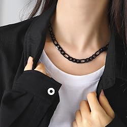 Suplight Black Figaro Chain For Men Stainless Steel