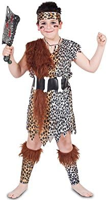 Fyasa 705951-T02 Cave Boy Fancy Dress Costume for 7 to 9 Years, Multicolour, Multi-Color, Medium