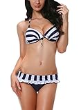 DJT Sexy Padded Bandeau Bikini 3pcs Set Trikini Push up Swimming Swimsuit