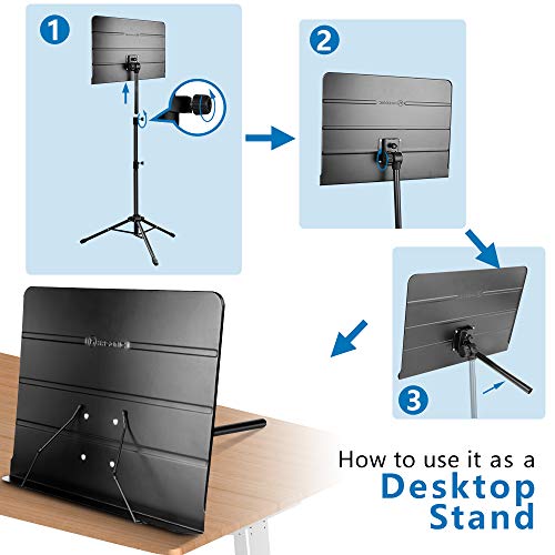 Kasonic DualUse Folding Sheet Music Stand & Desktop Book Stand with