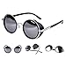 FUNOC Vintage Retro Unisex Cyber Goggles 50s Cool Round Glasses Sunglasses