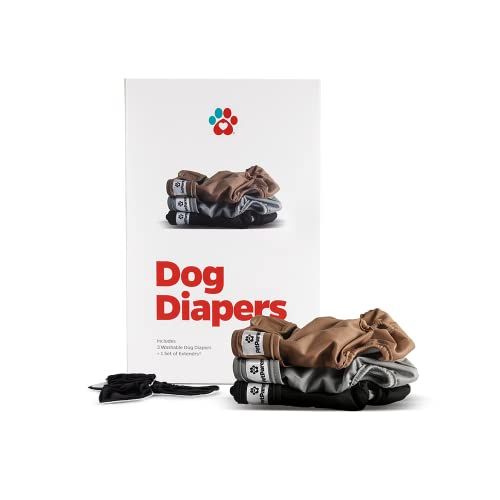 Pet Parents Premium Washable Dog Diapers & Extendrs, (3pack) of Female Dog Diapers & Male Dog